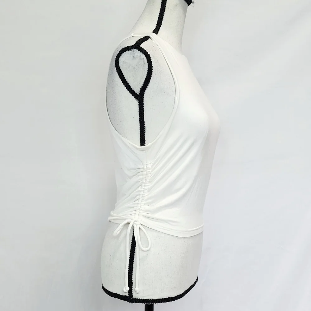 She + Sky Ruched Tie Sides Cropped Tank - Picture 2 of 5